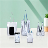 揉紋tyvek輕便色透明pvc杜邦紙斜挎包 撞色織帶單肩手提包定制